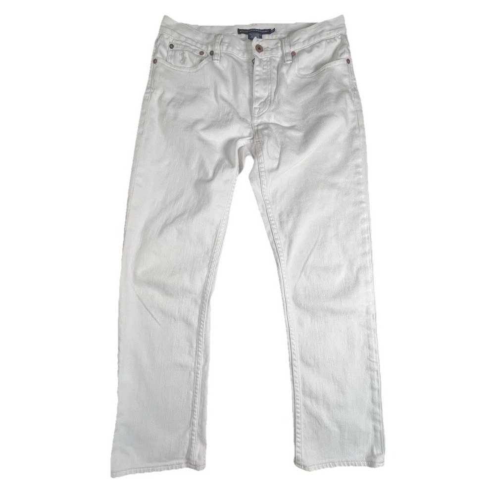 Ralph Lauren‎ Sport Jeans Women's 28 White Straight Denim Sz 32x26